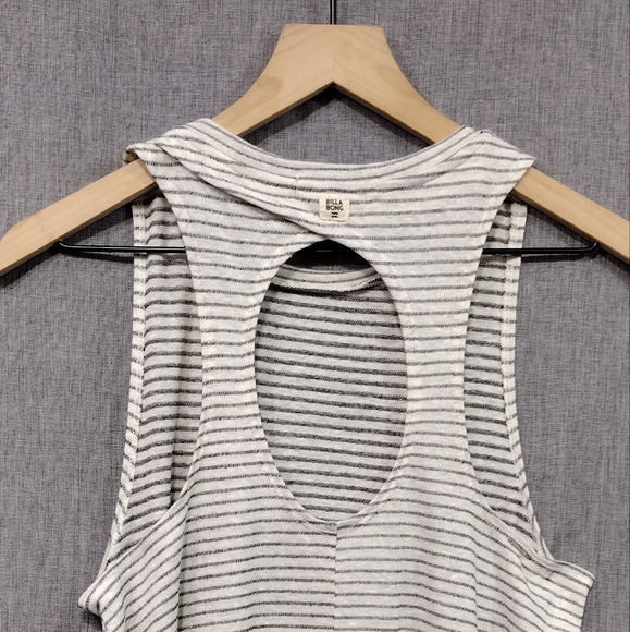 NWT Billabong By and By Cream Striped Swing Dress Women's XS Casual Retro Beach - Picture 8 of 11